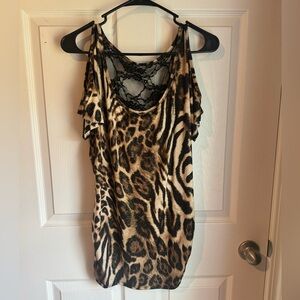 Leopard Print off the shoulder shirt!
